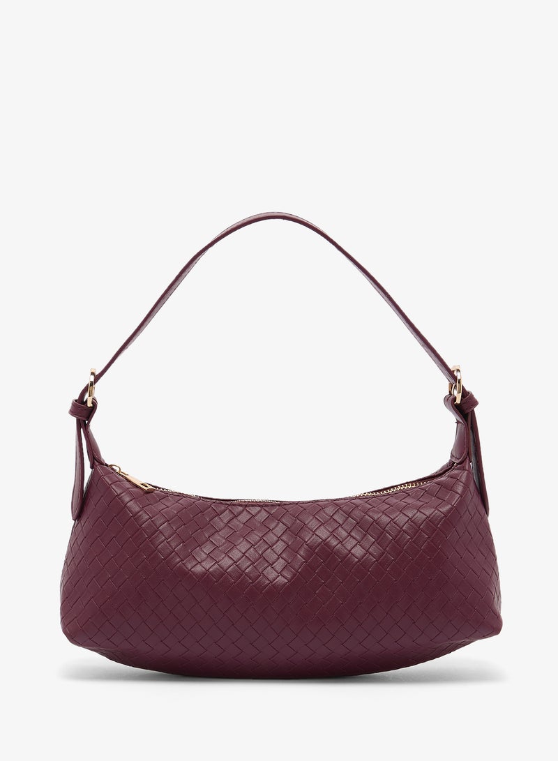 جلاموروس حقيبة كتف منسوجة بلون عنابي - Image 1